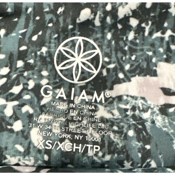 GAIAM- XS High Waist Ankle‎ Floral Leggings NEW NWT - Picture 2 of 3